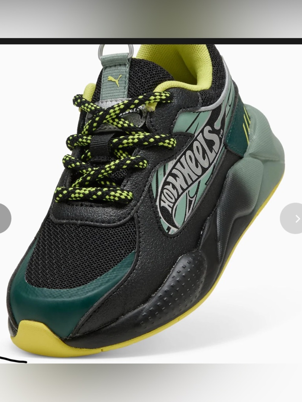 Puma Black and Neon Yellow Running Sneaker